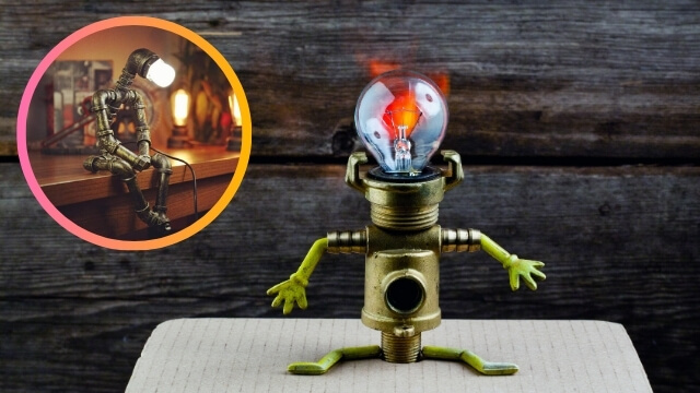 Industrial Robot Lamps for Boys Retro Style